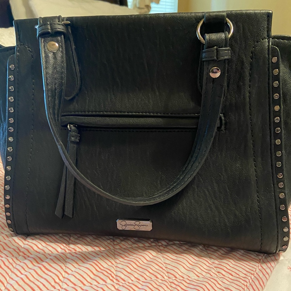Jessica Simpson black purse with straps